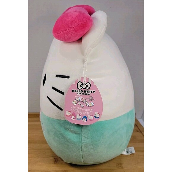 Squishmallows Hello Kitty Mint Green Pink Bow New With Tags By Sanrio 12" 2021 - Picture 2 of 14